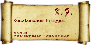 Kesztenbaum Frigyes névjegykártya